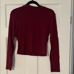 Ambiance Long-Sleeve Crewneck Top in Wine